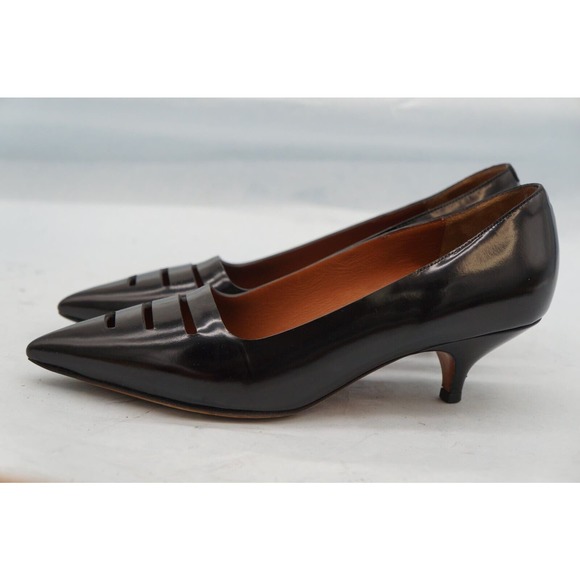 CELINE BLACK POINTY PUMP LEATHER SHOES SIZE 36 - Picture 7 of 14